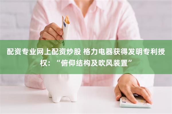 配资专业网上配资炒股 格力电器获得发明专利授权：“俯仰结构及吹风装置”