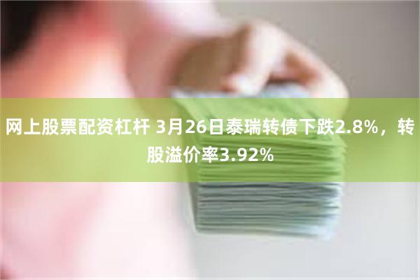 网上股票配资杠杆 3月26日泰瑞转债下跌2.8%，转股溢价率3.92%