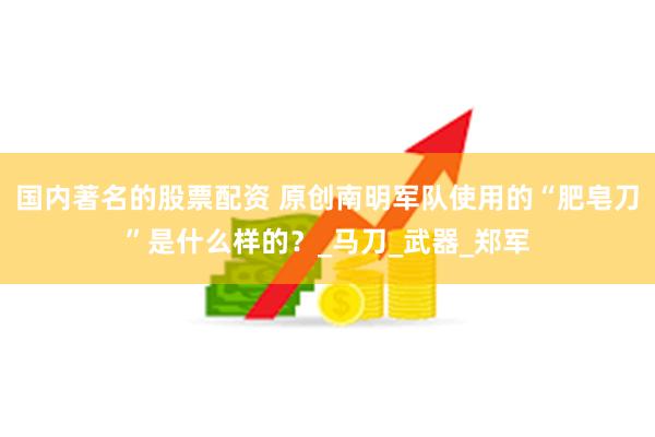 国内著名的股票配资 原创南明军队使用的“肥皂刀”是什么样的？_马刀_武器_郑军