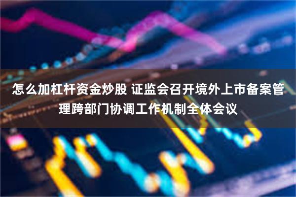 怎么加杠杆资金炒股 证监会召开境外上市备案管理跨部门协调工作机制全体会议